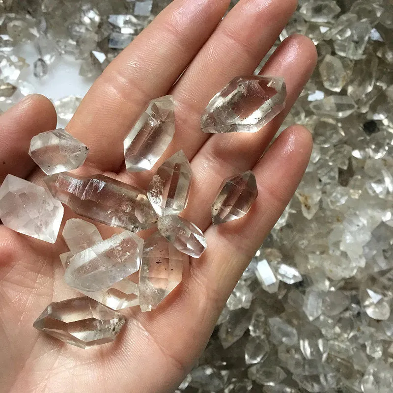 Herkimer Diamond Clear Quartz Double Terminated Crystal Points, Clear Gemstones, Meditation Stones, Healing, Rough Raw Quartz Pieces