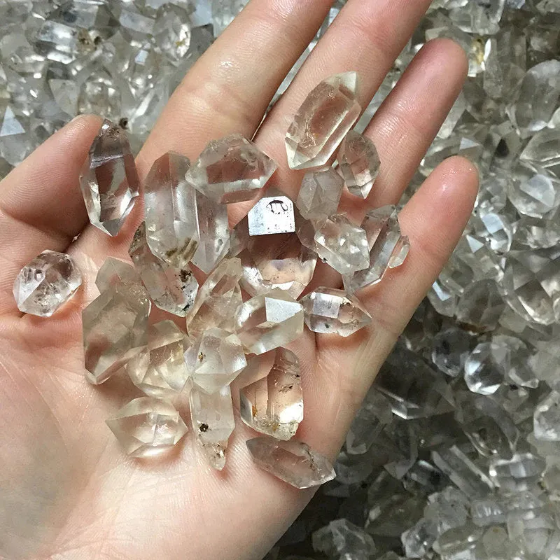 Herkimer Diamond Clear Quartz Double Terminated Crystal Points, Clear Gemstones, Meditation Stones, Healing, Rough Raw Quartz Pieces