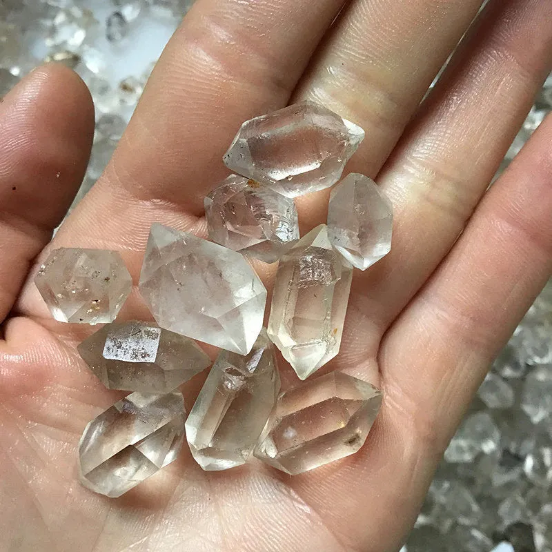 Herkimer Diamond Clear Quartz Double Terminated Crystal Points, Clear Gemstones, Meditation Stones, Healing, Rough Raw Quartz Pieces