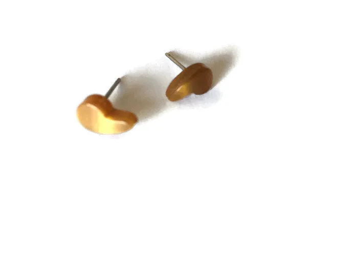 Honey Gold Moonglow Lucite Comma Stud Earrings