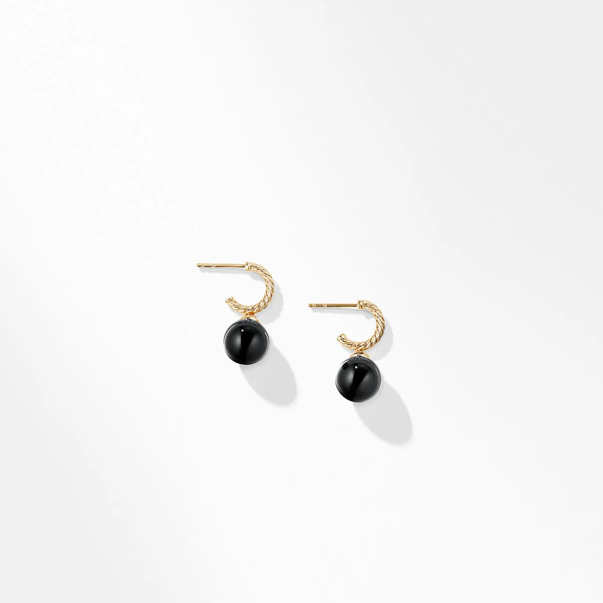 Hoop Earring with Black Onyx in 18K Gold