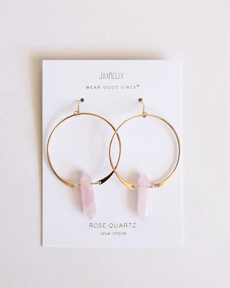 Hoops - Rose Quartz