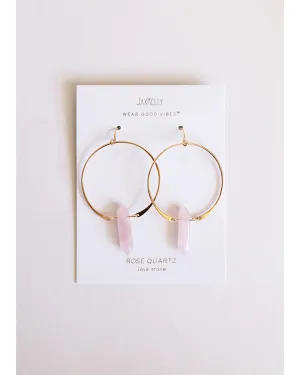 Hoops - Rose Quartz