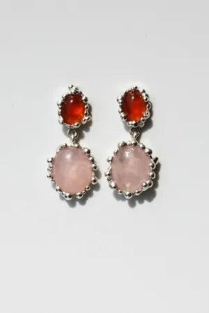 House of Hudson Blobby Carnelian and Rose Quartz Earrings