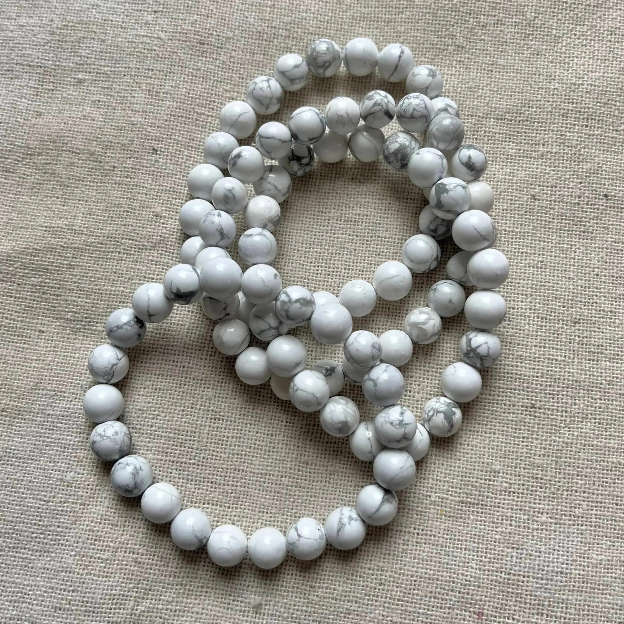 Howlite 8mm Beaded Bracelet - Patience