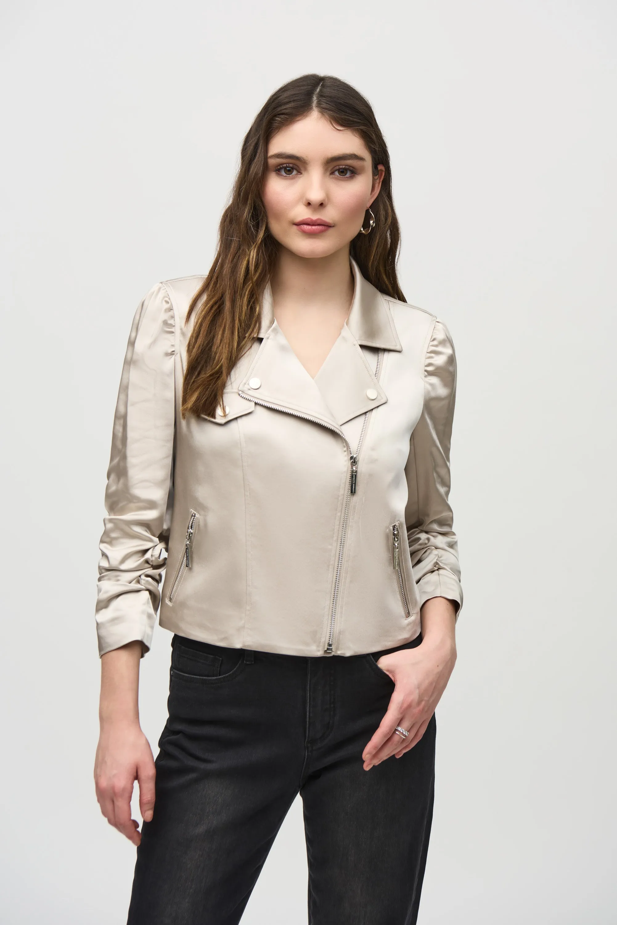 Joseph Ribkoff - 244903 Satin Moto Jacket