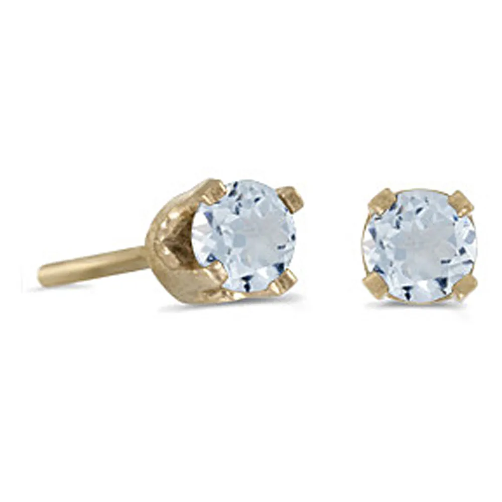 KATARINA Prong Set 3 MM Aquamarine Earring Studs