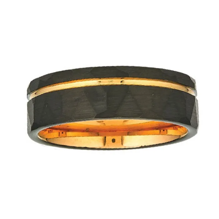 Kellee Designs Men's 8mm Black Tungsten Copper Wedding Band