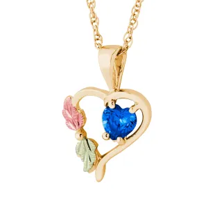 Landstrom's Black Hills Gold September Heart Birthstone Pendant