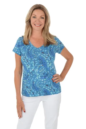 Lapis Kaleidoscope V-Neck Tee