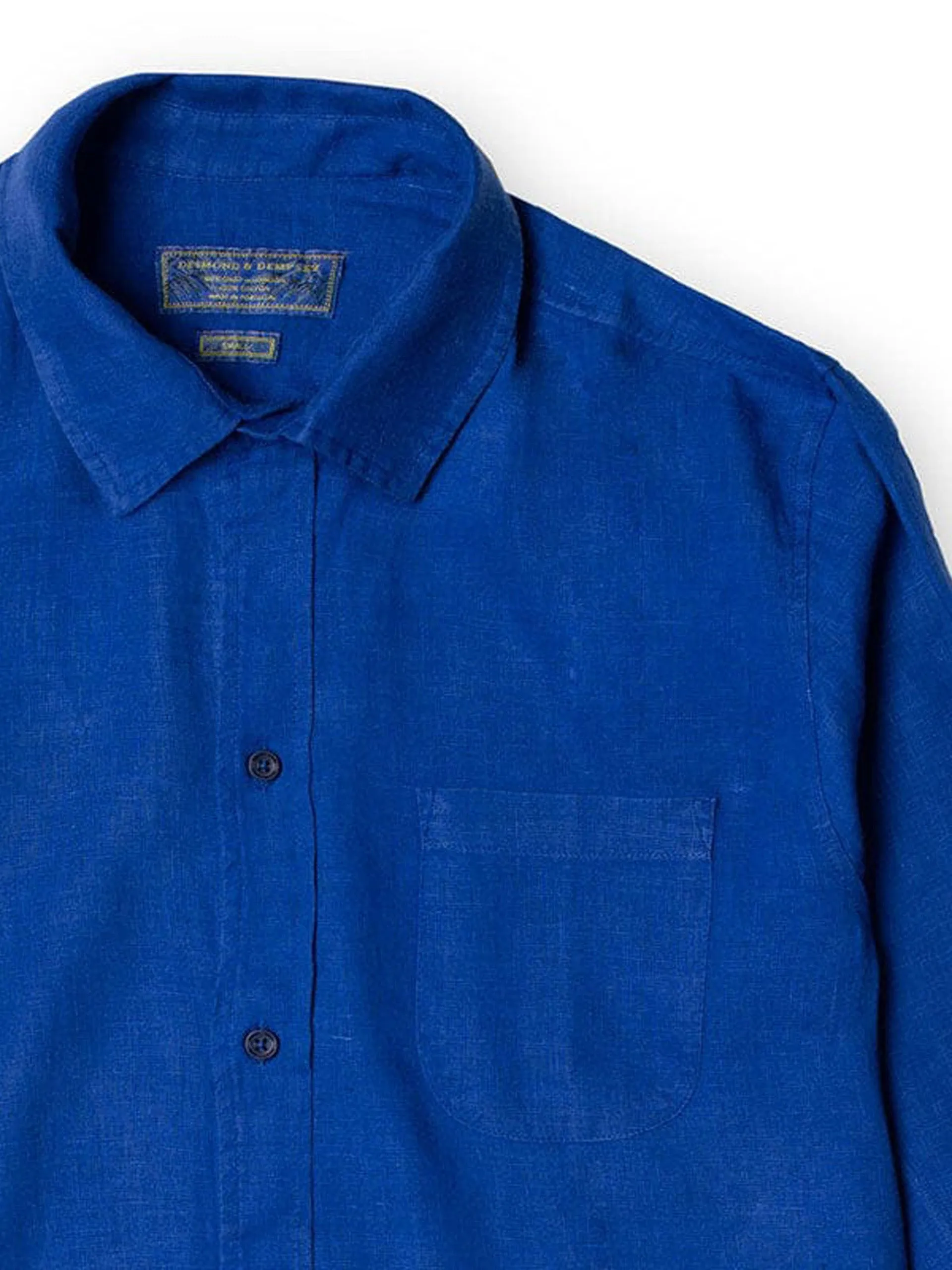 Lazuli blue linen lounge shirt