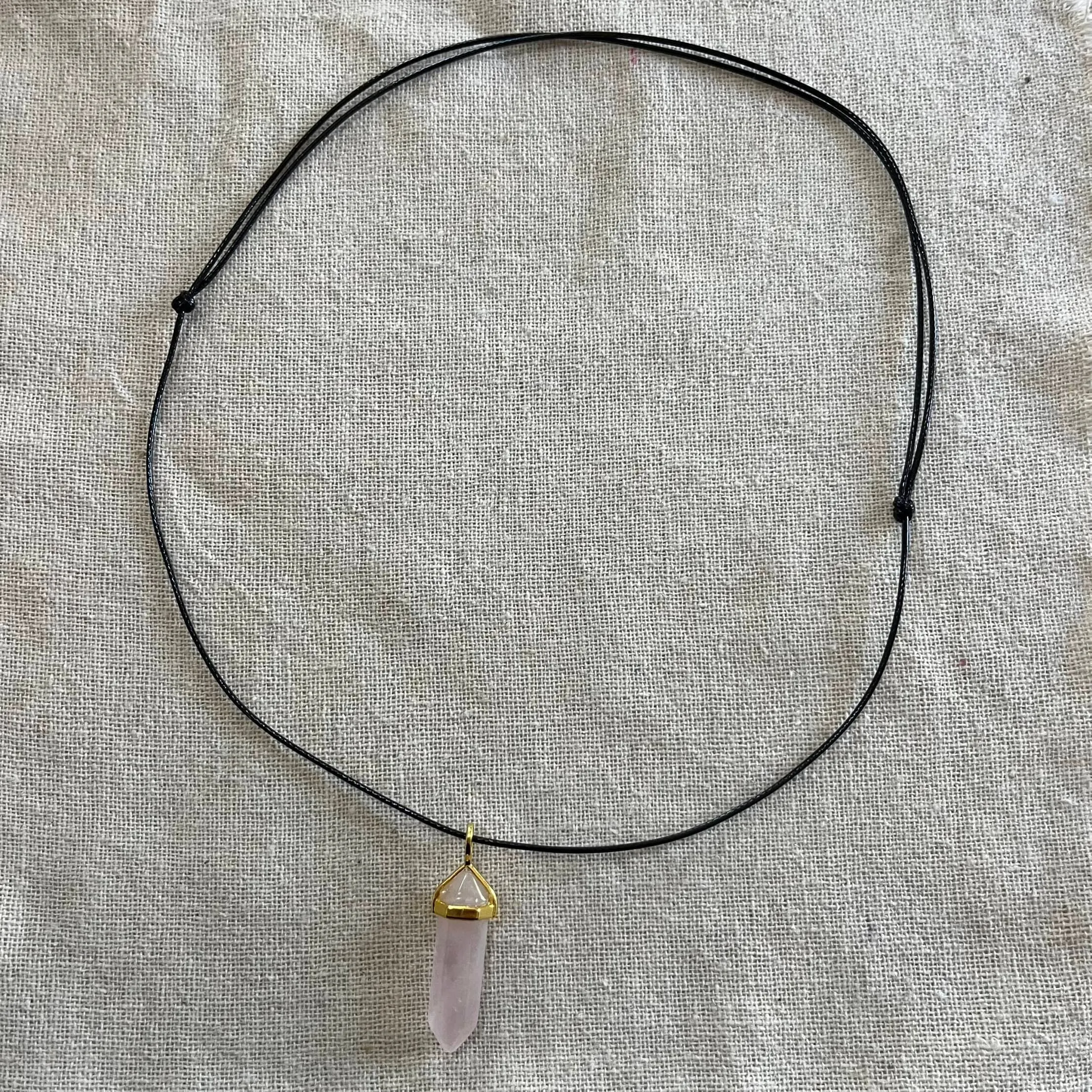 Lithos Point Pendant - Rose Quartz