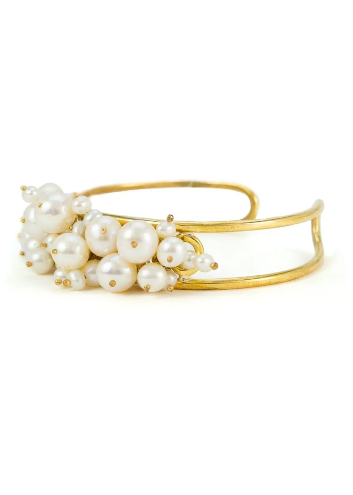 MARGARET ELLIS Pearl Cluster Cuff Bracelet