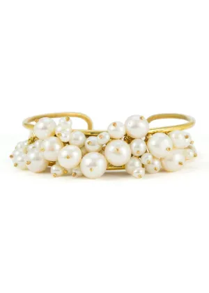 MARGARET ELLIS Pearl Cluster Cuff Bracelet