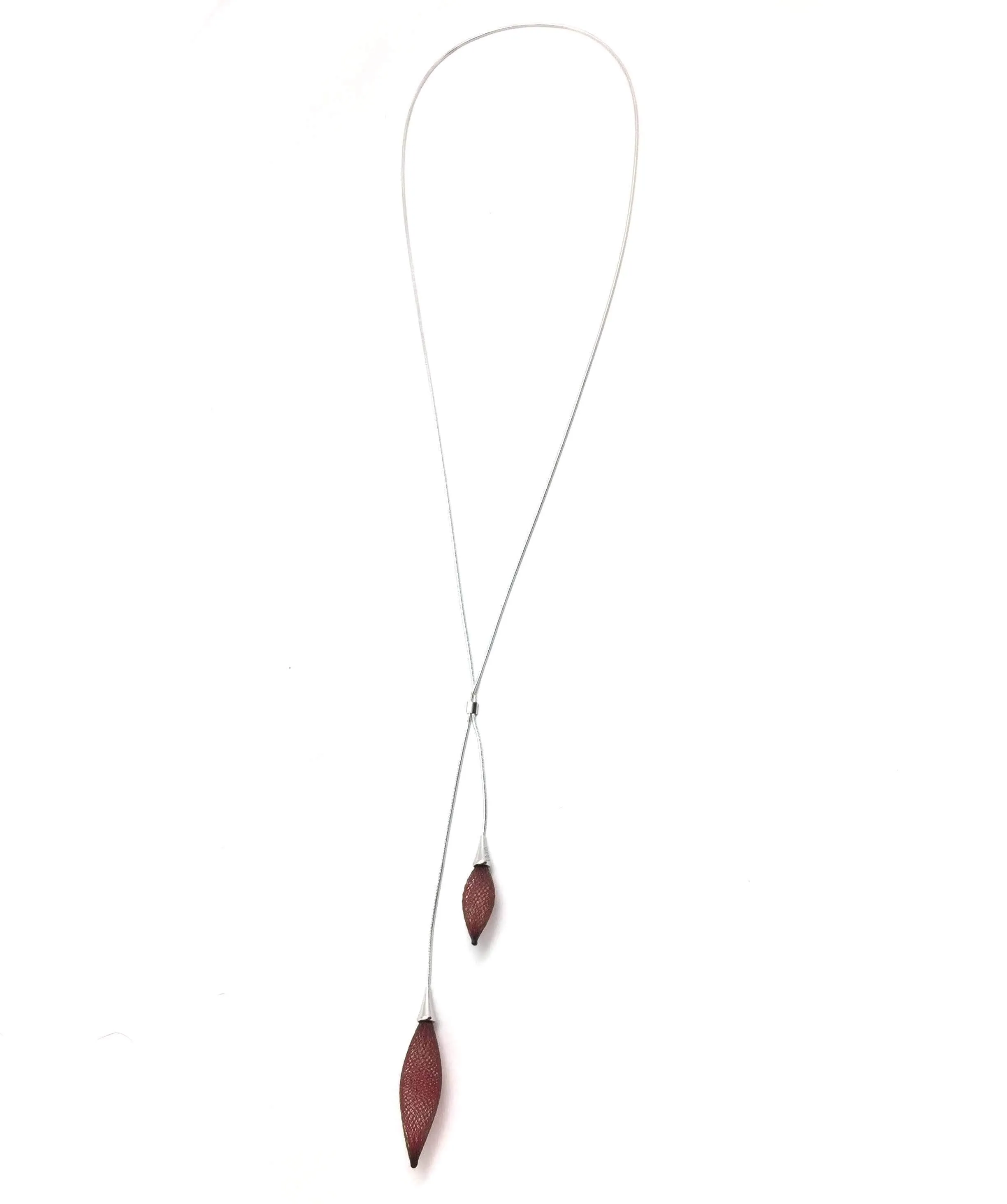 Maroon Adjustable Nylon Bulb Necklace