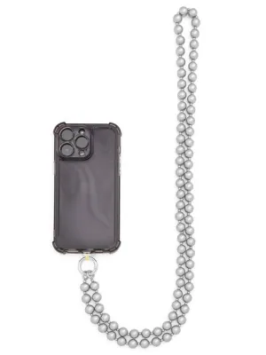 Matte Metallic Crossbody Phone Lanyard, Matte Silver