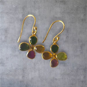 MCJewels - Clover Tourmaline Dangle Earrings