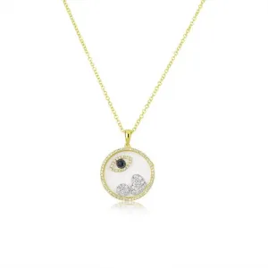 Meira T  Evil Eye Symbol Shaker Evil Eye and Heart Necklace