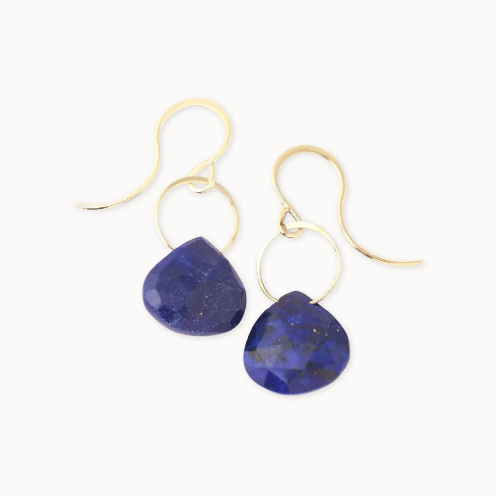 Melissa Joy Manning 14k Yellow Gold Lapis Single Drop Earrings