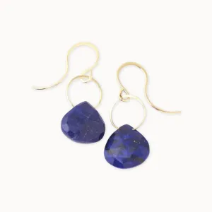 Melissa Joy Manning 14k Yellow Gold Lapis Single Drop Earrings