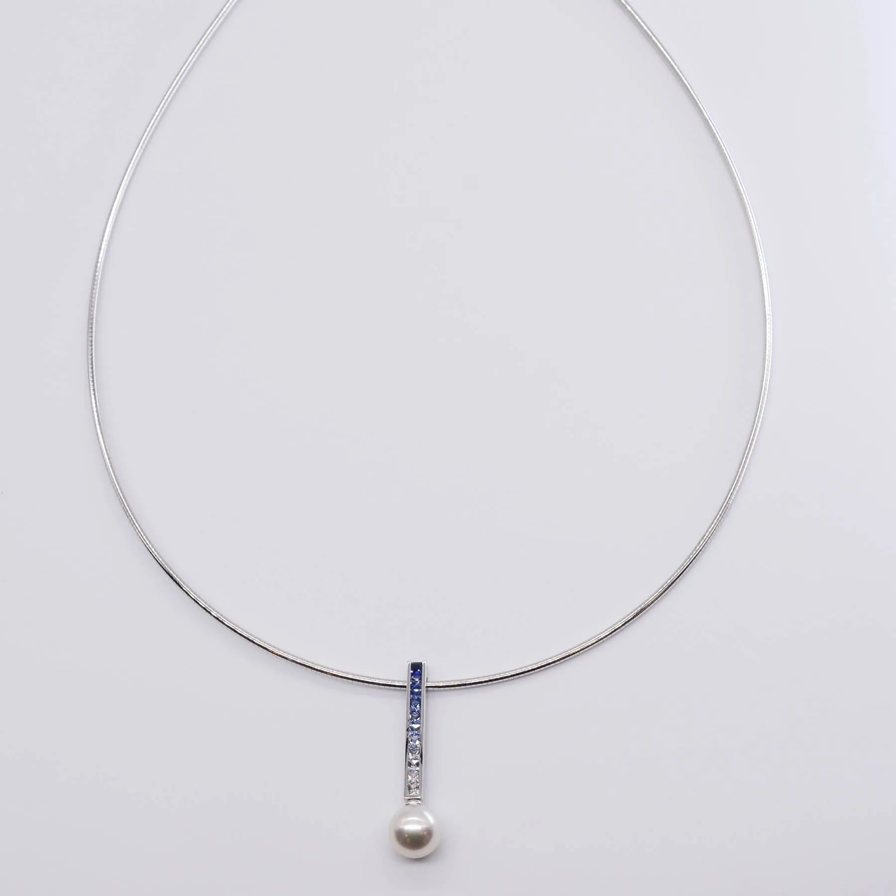 'Mikimoto' Elements of Life Akoya Pearl and Sapphire Ocean Necklace | 8.3mm, 0.85ctw |