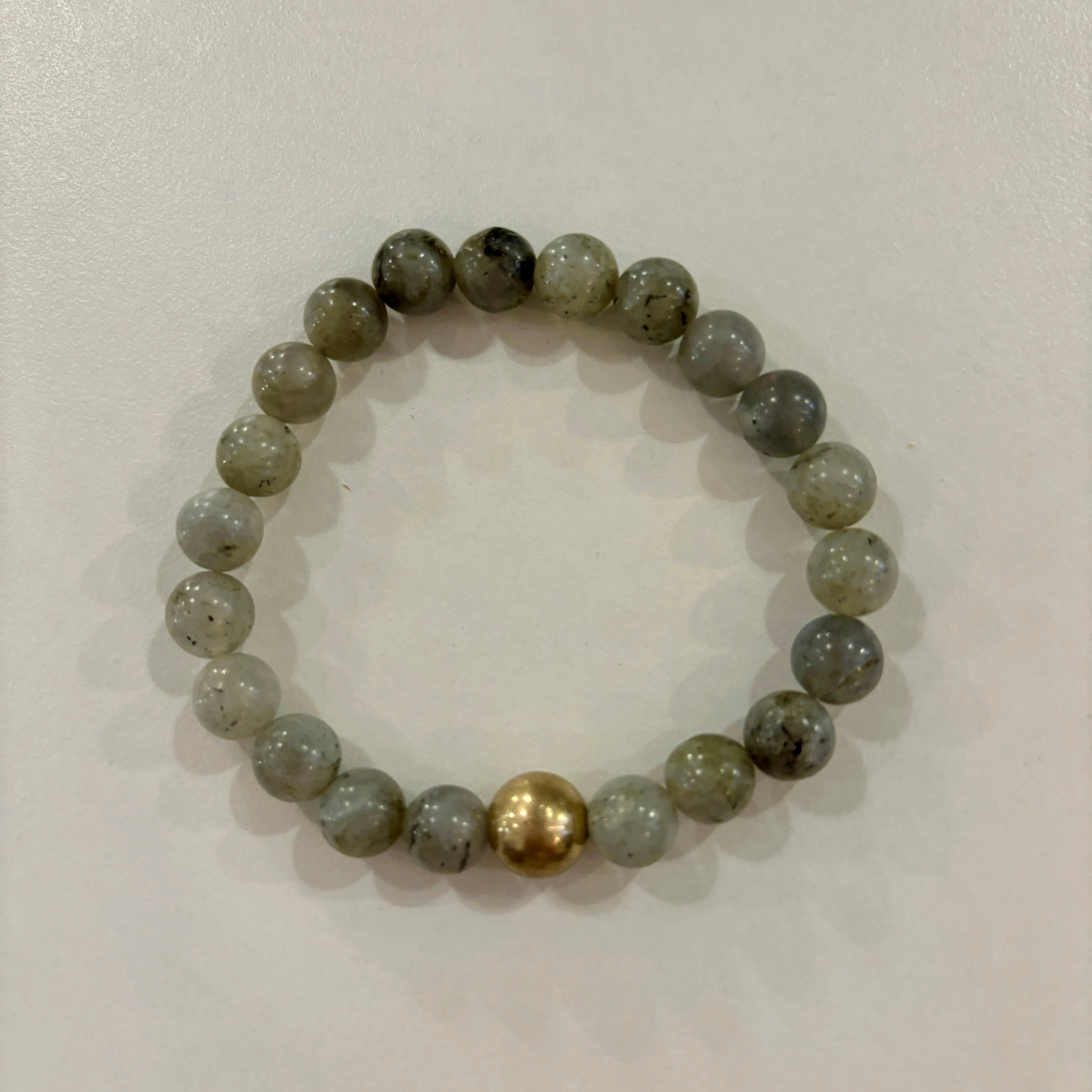 Mila Labradorite and Gold Bead Stacking Beaded Bracelet