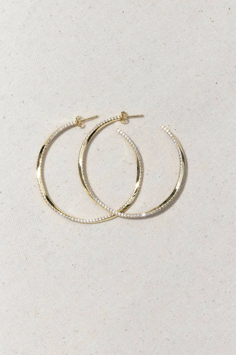 Native Gem - TWISTED HOOP- 14K GOLD VERMEIL