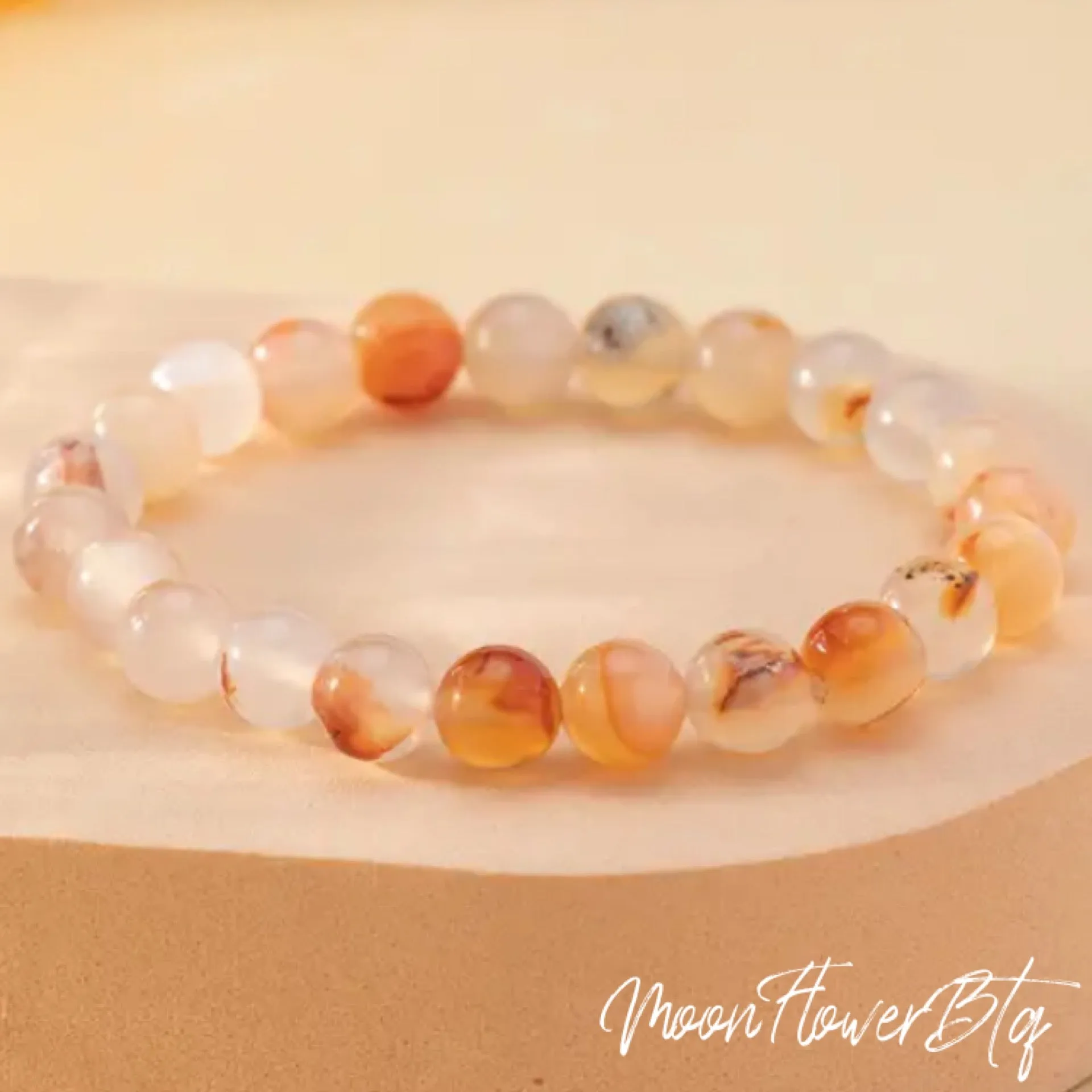 Natural Agate Stone Beaded Bracelet