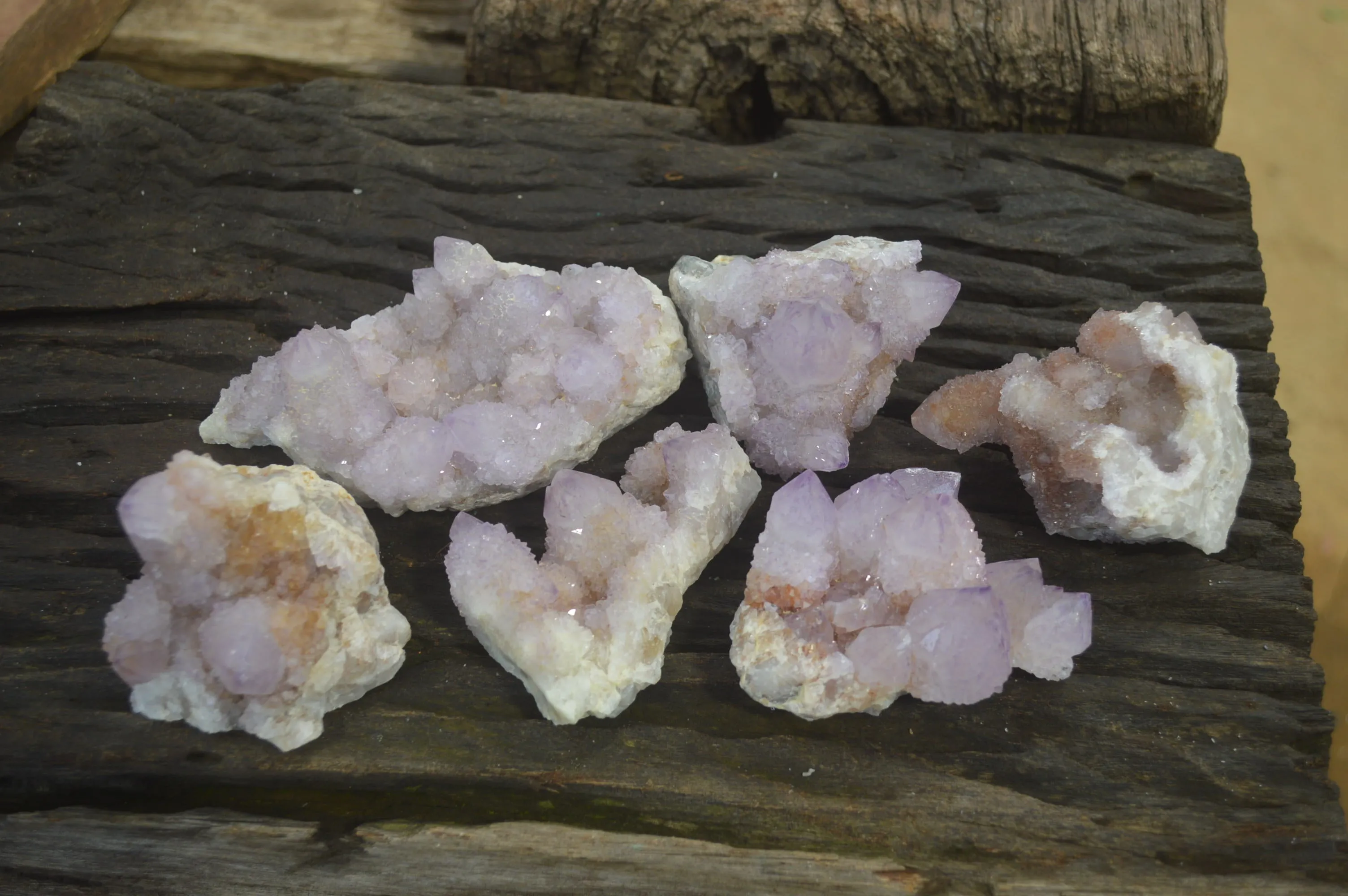 Natural Amethyst Spirit Quartz Clusters x 6 From Boekenhouthoek, South Africa