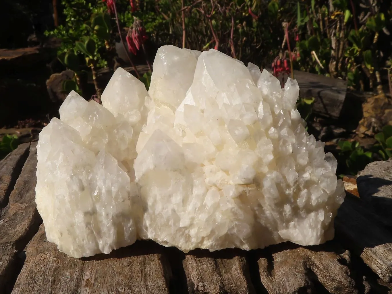 Natural "Cathedral Window" Candle Quartz Formations x 2 From Madagascar