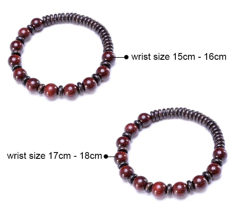 Natural Tibetan Rosewood Beaded Bracelet