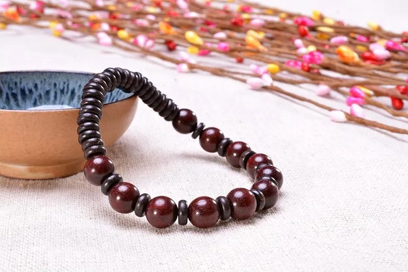 Natural Tibetan Rosewood Beaded Bracelet