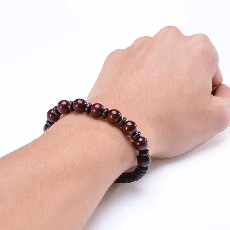 Natural Tibetan Rosewood Beaded Bracelet