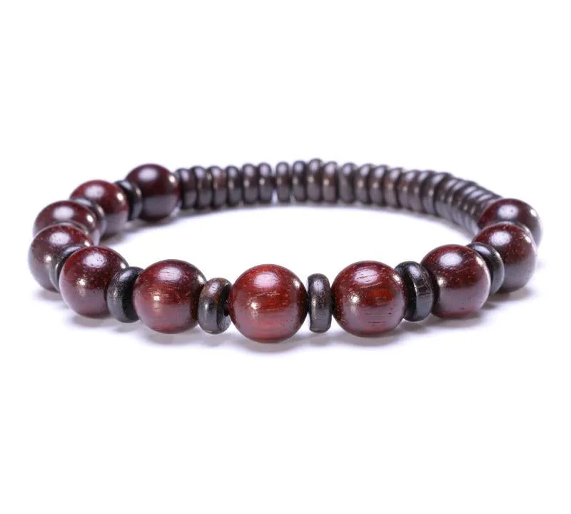 Natural Tibetan Rosewood Beaded Bracelet