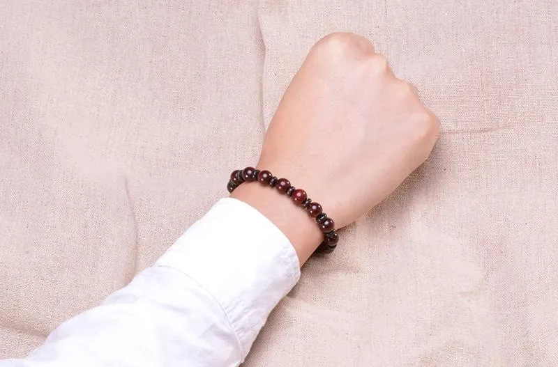 Natural Tibetan Rosewood Beaded Bracelet