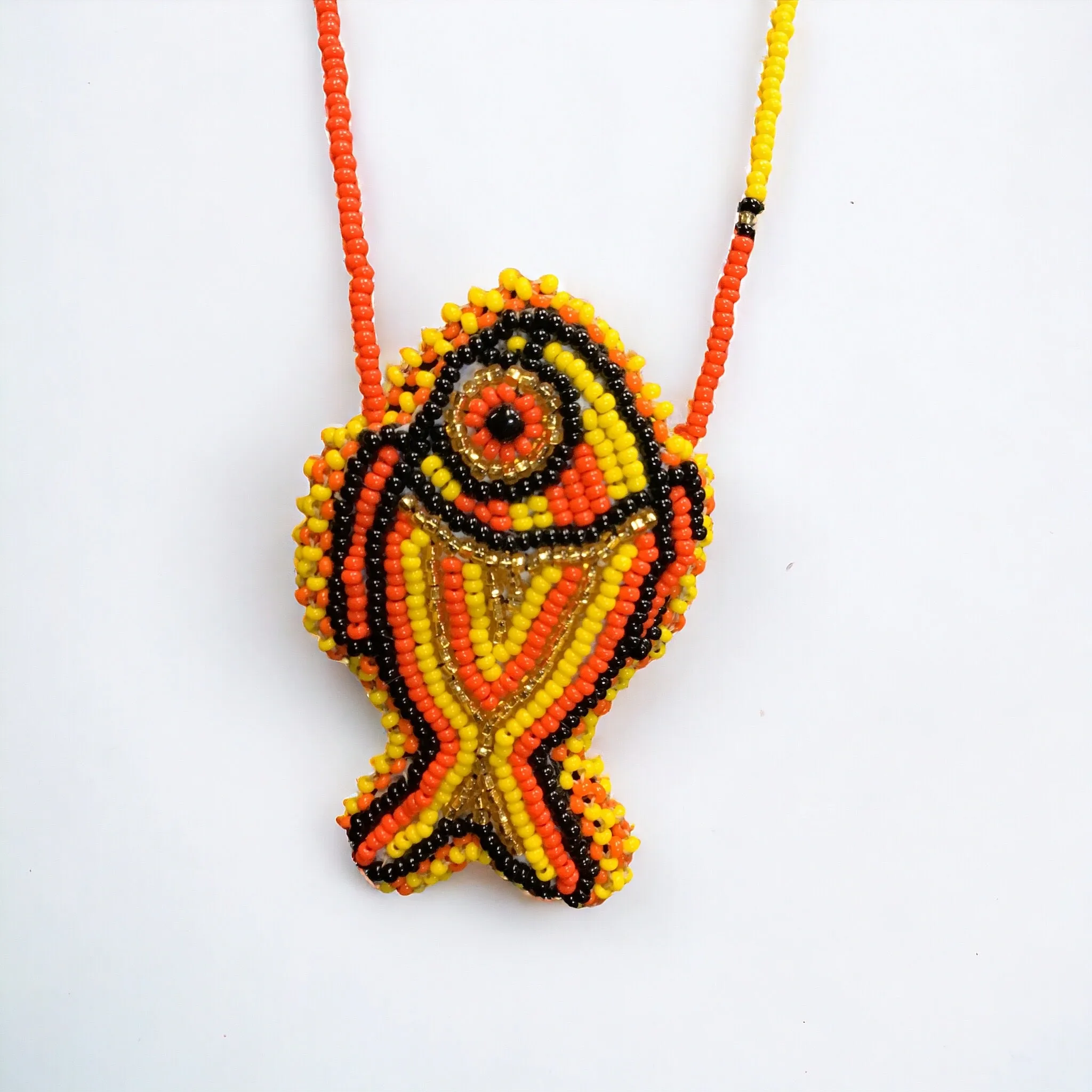 OLDTRIBES™ Necklace Red and Golden Fish Pouch