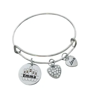 Personalized Bowling Charm Bracelet