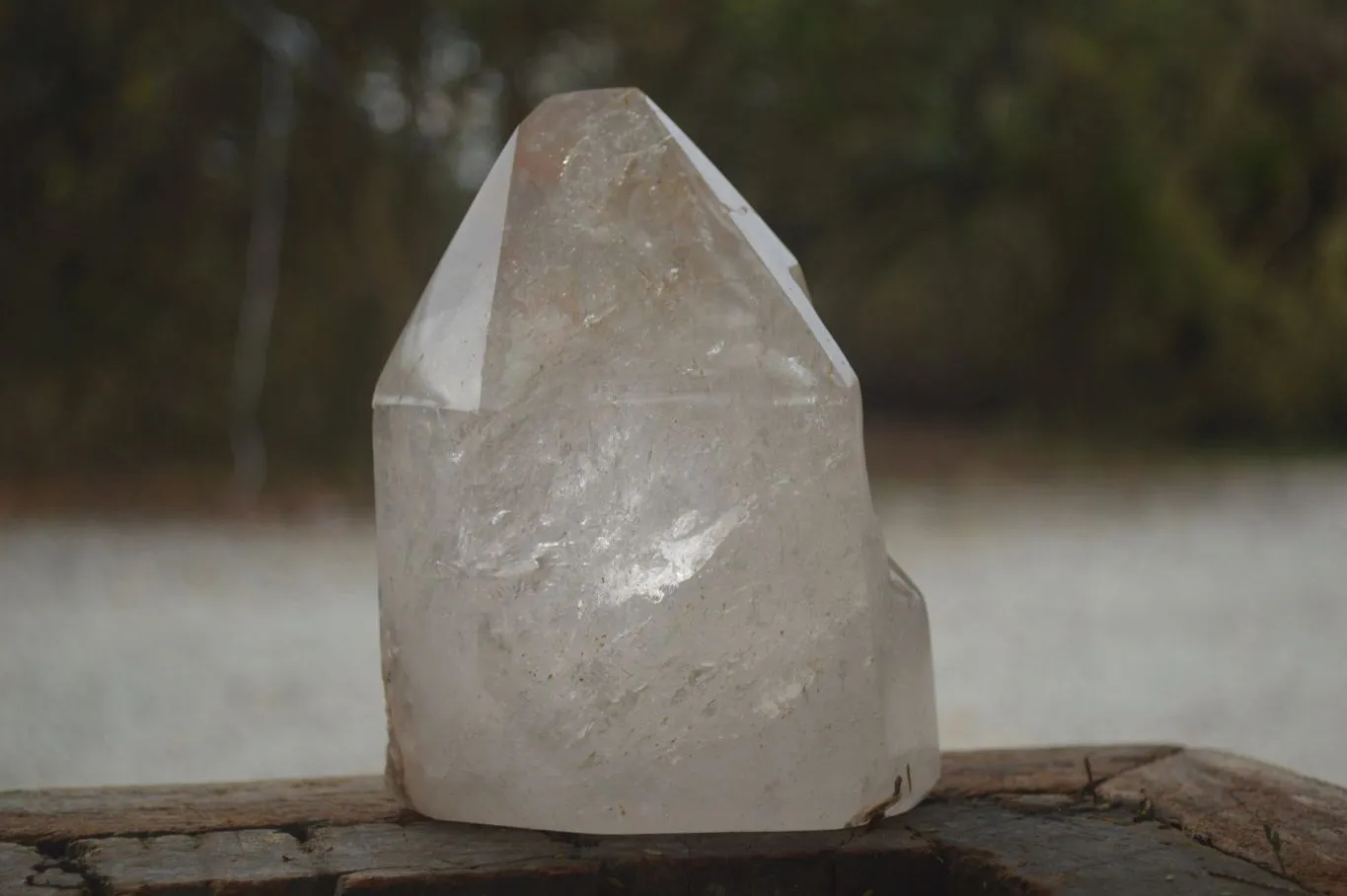 Polished Large Clear Window Quartz Point x 1 From Madagascar