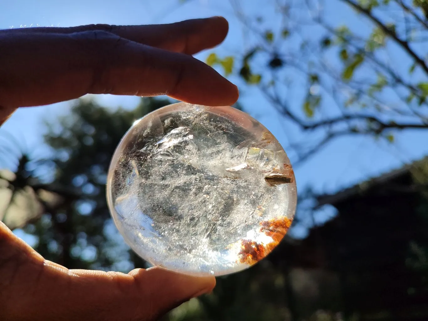 Polished Large Rock Crystal & Girasol Quartz Galet / Palm Stones x 12 From Madagascar