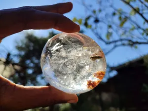 Polished Large Rock Crystal & Girasol Quartz Galet / Palm Stones x 12 From Madagascar