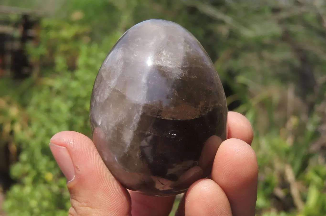 Polished Smokey Quartz Gemstone Eggs x 6 From Madagascar