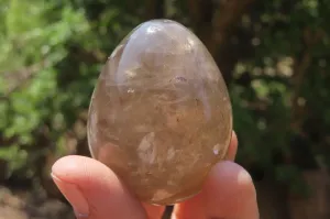 Polished Smokey Quartz Gemstone Eggs x 6 From Madagascar