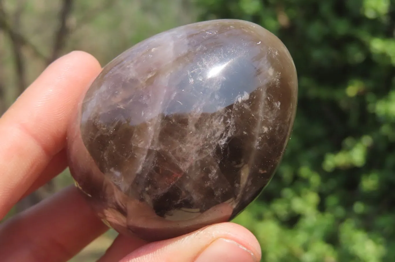 Polished Smokey Quartz Gemstone Eggs x 6 From Madagascar