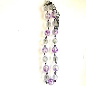 Purple & Clear Snowglobe Beaded Amelia Necklace