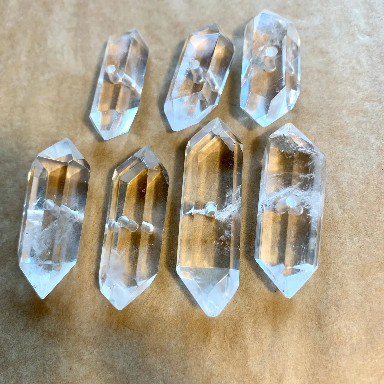 Quartz Crystal Double-Terminated Beads