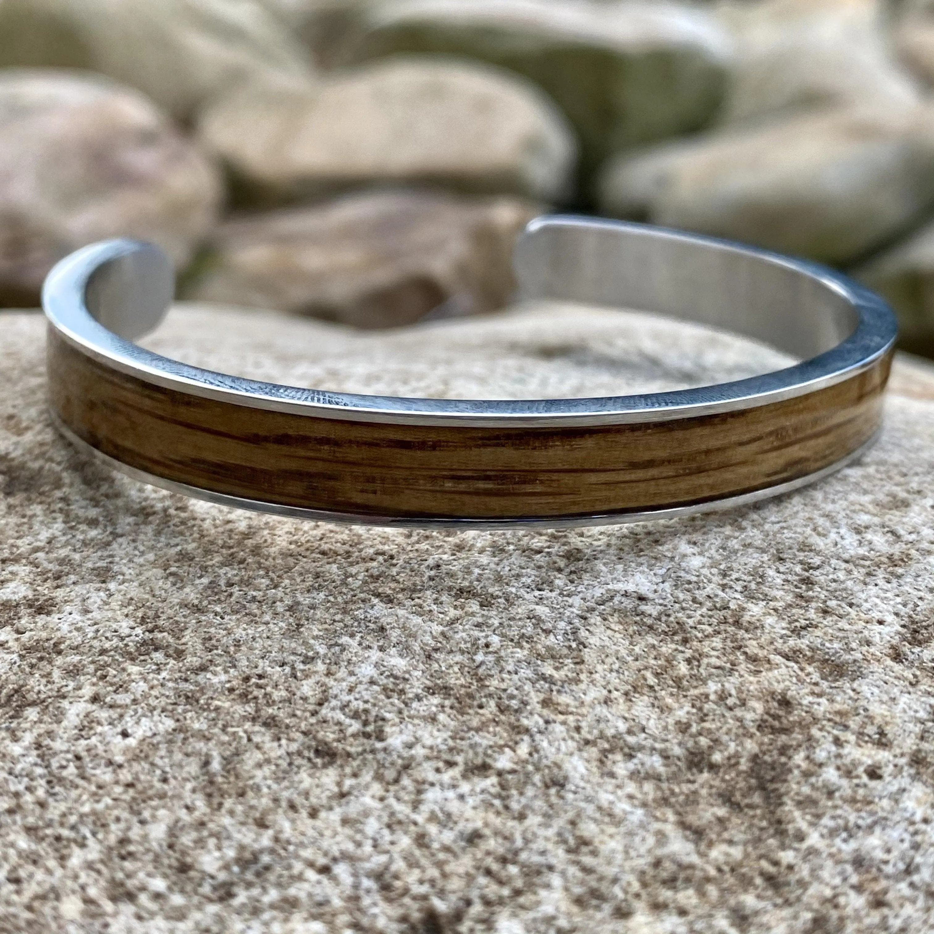 Reclaimed Bourbon Whiskey Barrel Cuff Bracelet