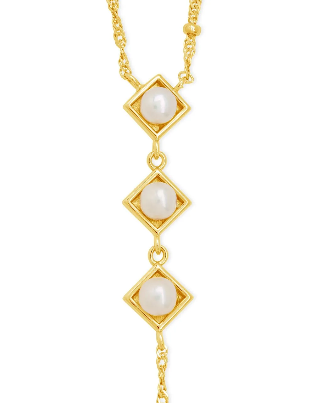 Reine Triple Pearl Lariat Necklace