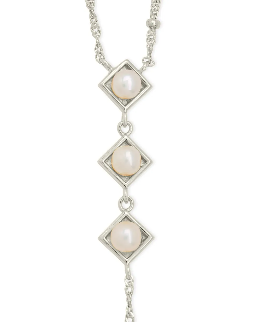 Reine Triple Pearl Lariat Necklace