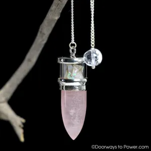 Rose Quartz & Opal pendulum .925 SS A    Top Quality