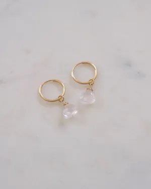 Rose Quartz Mini Infinity Hoops